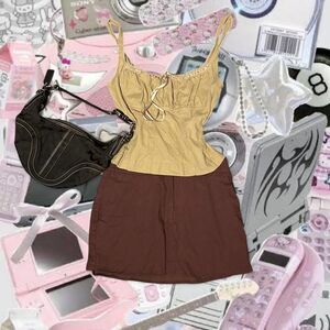 Urban Outfitters Women's Khaki Green Crop Top